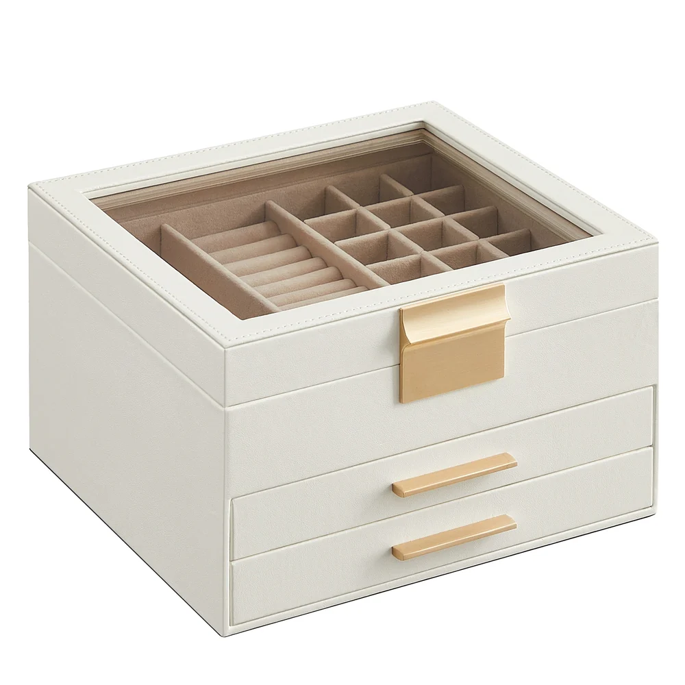 GISELLA Collection - Jewelry Box with Glass Lid for Big and Small Jewelry - Image 3