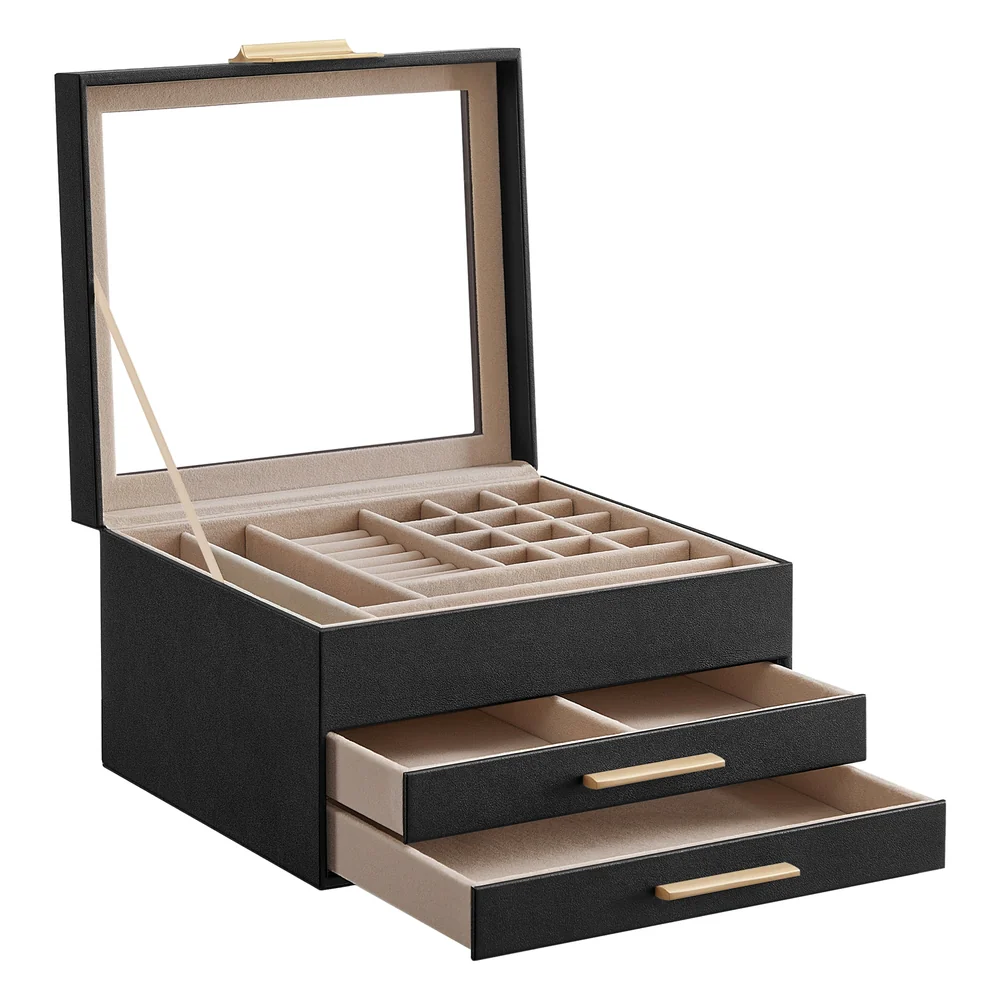 GISELLA Collection - Jewelry Box with Glass Lid for Big and Small Jewelry - Image 4