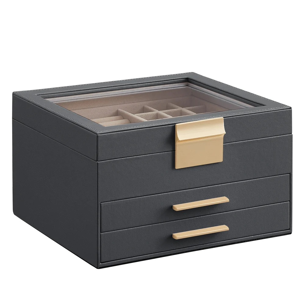 GISELLA Collection - Jewelry Box with Glass Lid for Big and Small Jewelry - Image 8