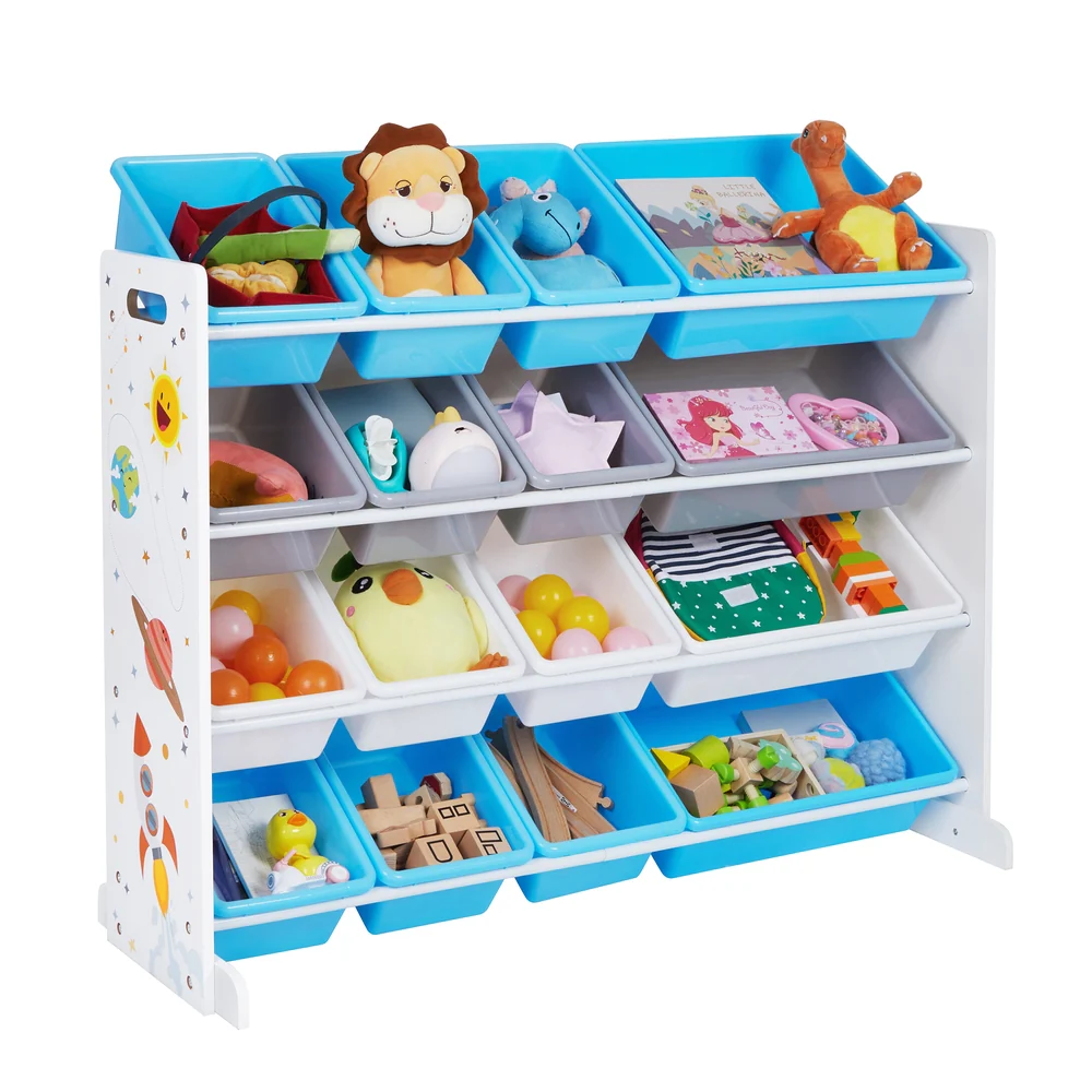 Kid's Large Toy Storage Unit with 16 Removable Bins