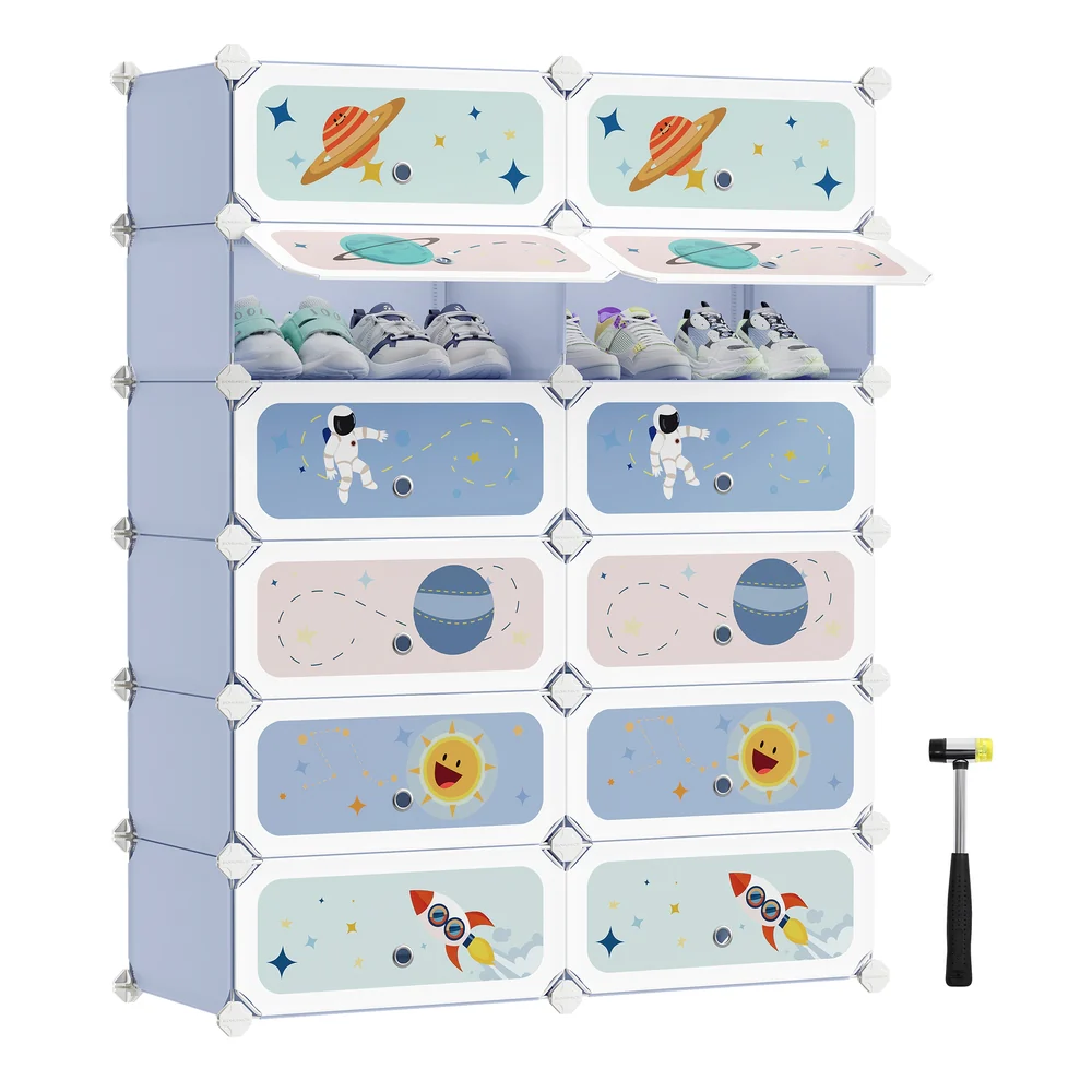 Kids Shoe Rack with Doors - Image 3
