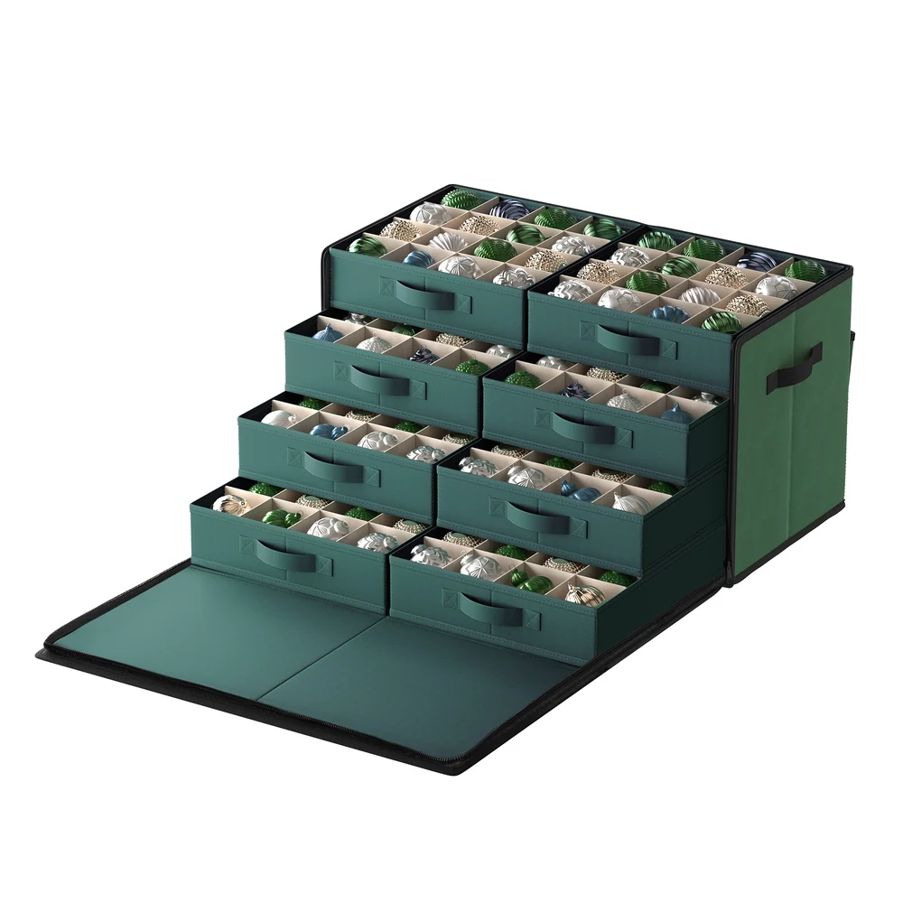 128-Slot Large Stackable Christmas Storage Container with Lid - Image 2