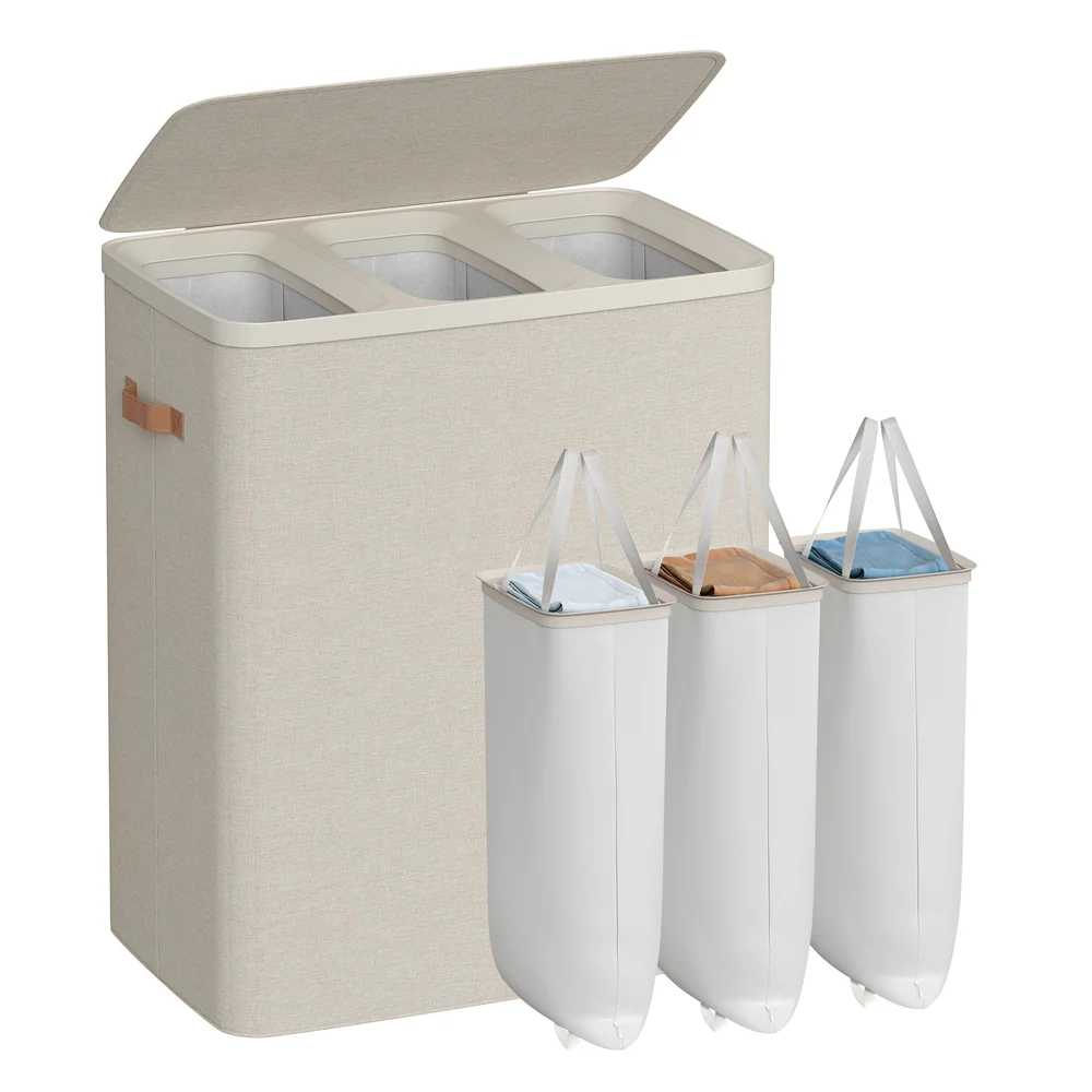 Large laundry hamper with lid and handles