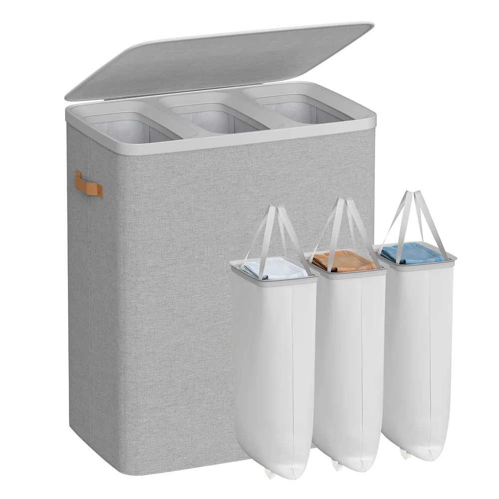 Large laundry hamper with lid and handles - Image 5