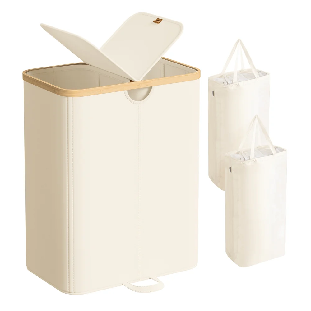 Laundry hamper with dual compartments and removable liner - Image 3