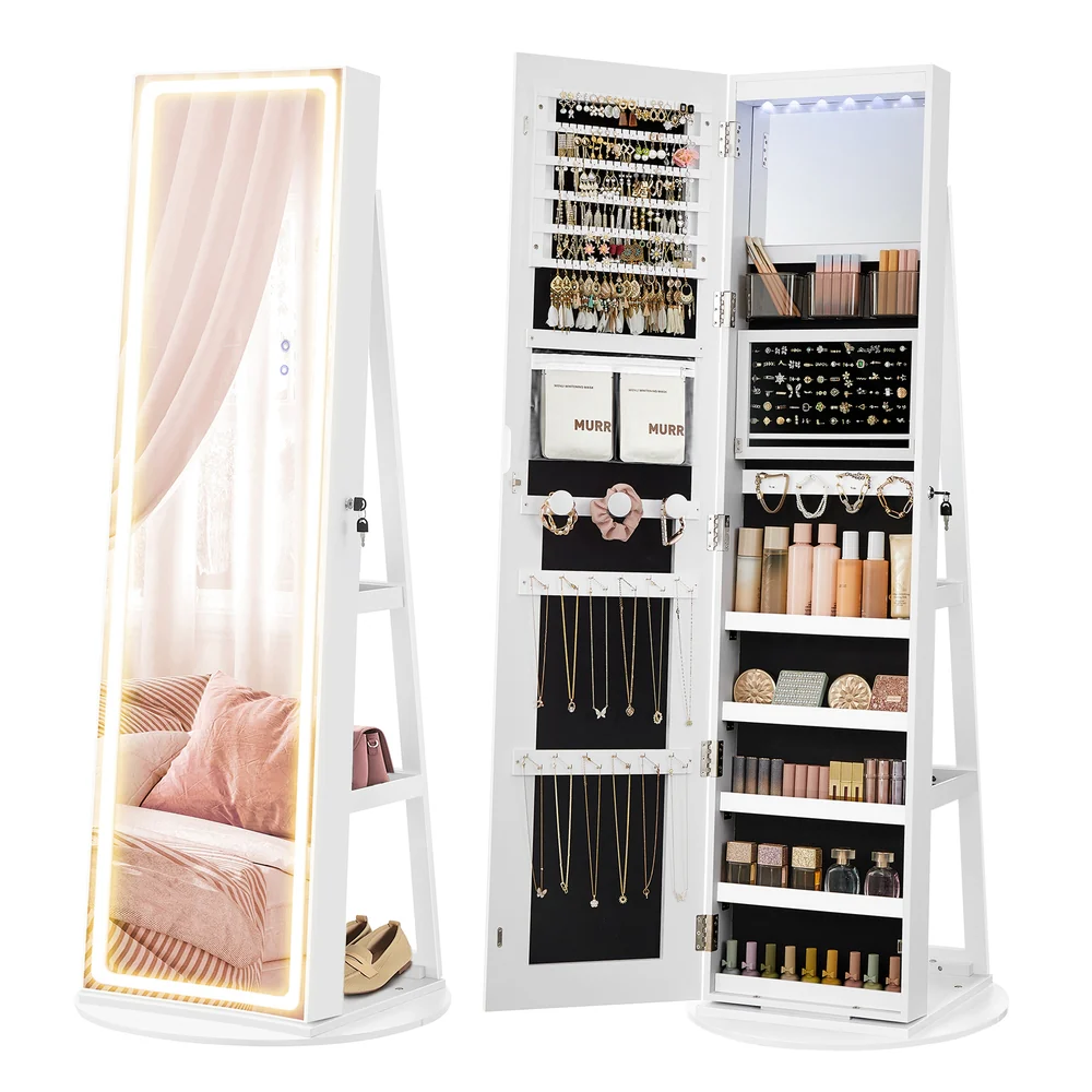 LED Mirror Jewelry Cabinet Standing - Image 3