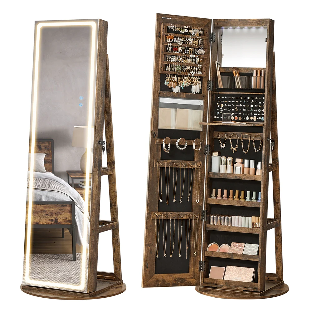 LED Mirror Jewelry Cabinet Standing - Image 4