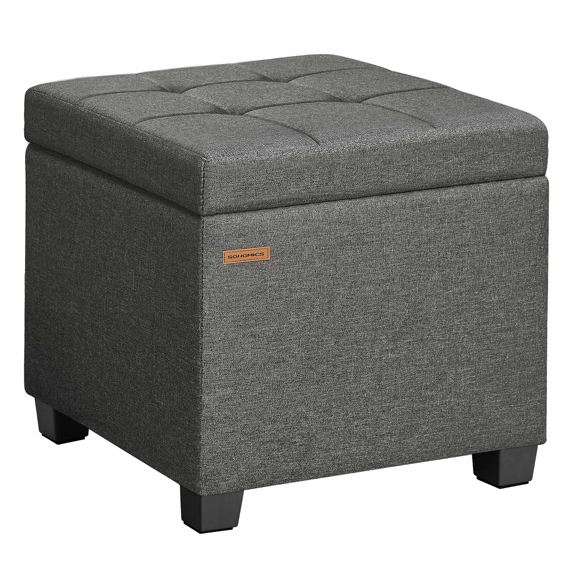 Linen storage ottoman with lid for bedroom or living room