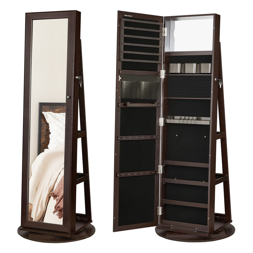 Lockable Jewelry Organizer with Full-Length Mirror - Image 3