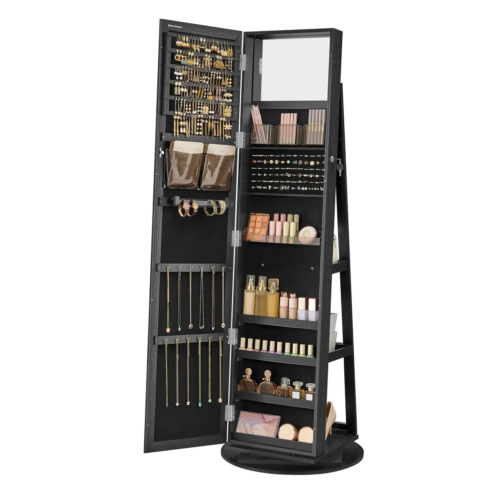 Lockable Jewelry Organizer with Full-Length Mirror - Image 4
