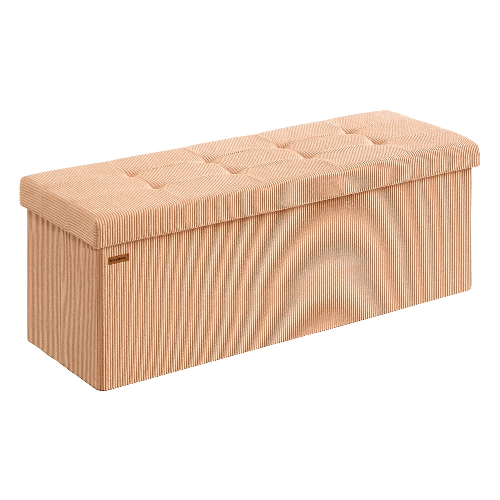 MAZIE Collection - Foldable storage ottoman bench with foot rest