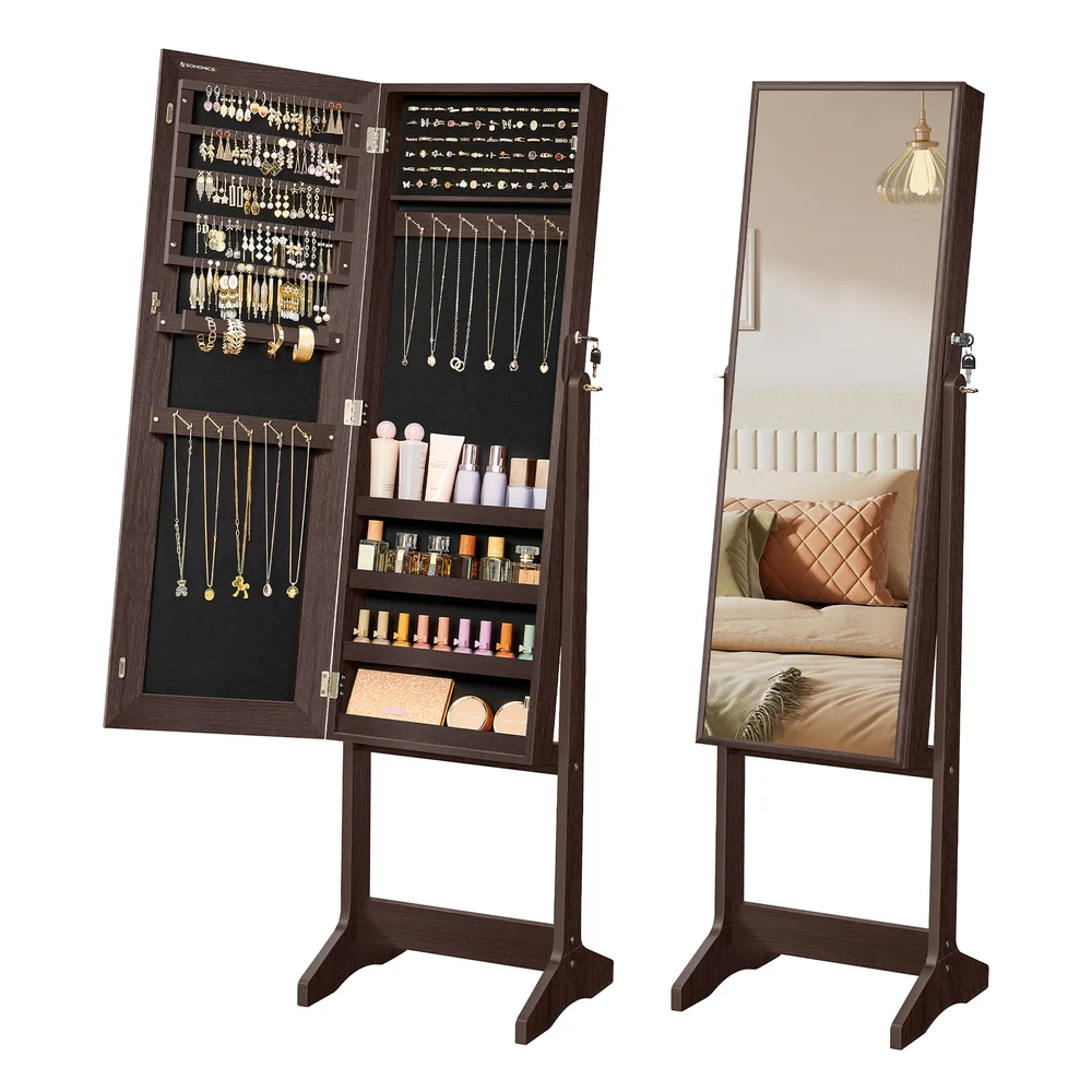 Mirrored Jewelery Cabinet with Full Body Mirror