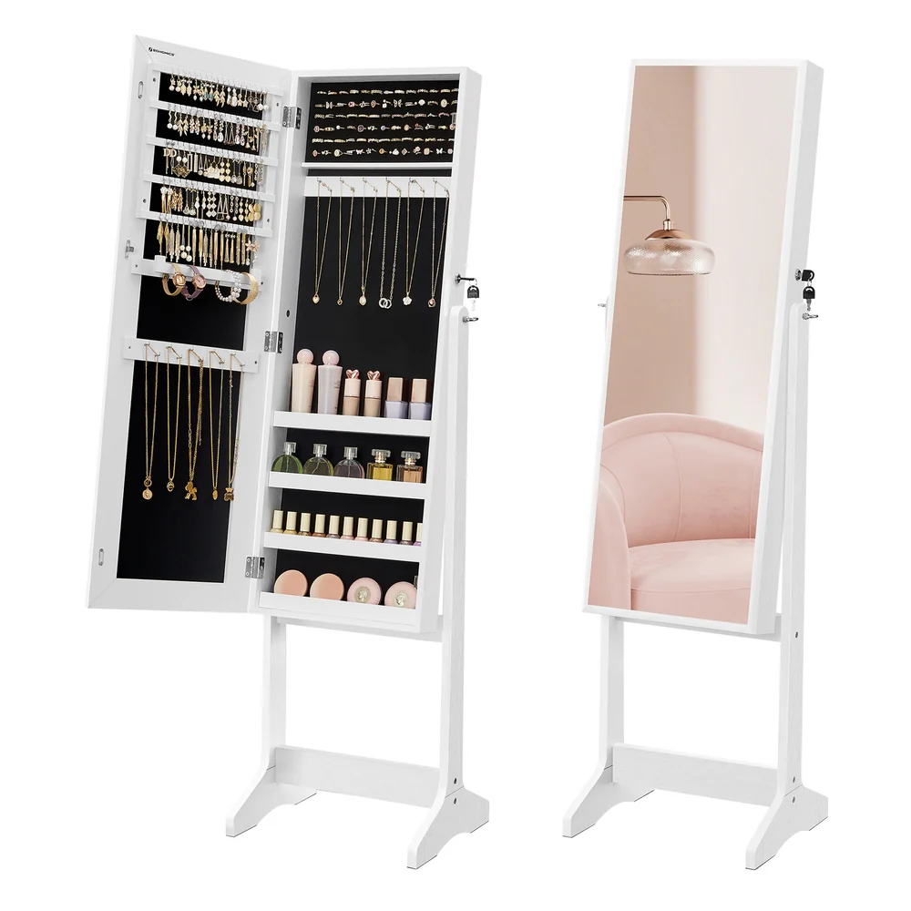 Mirrored Jewelery Cabinet with Full Body Mirror - Image 2