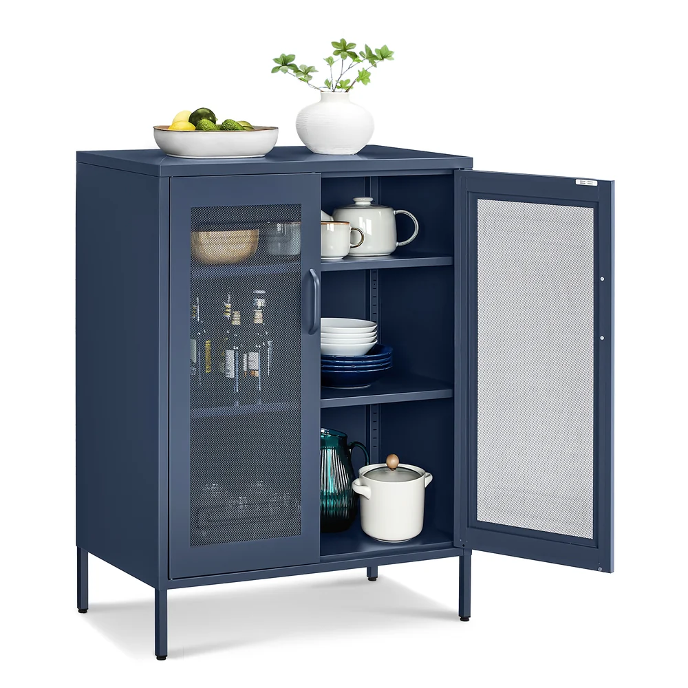 Metal Storage Cabinet with Mesh Doors - Image 3