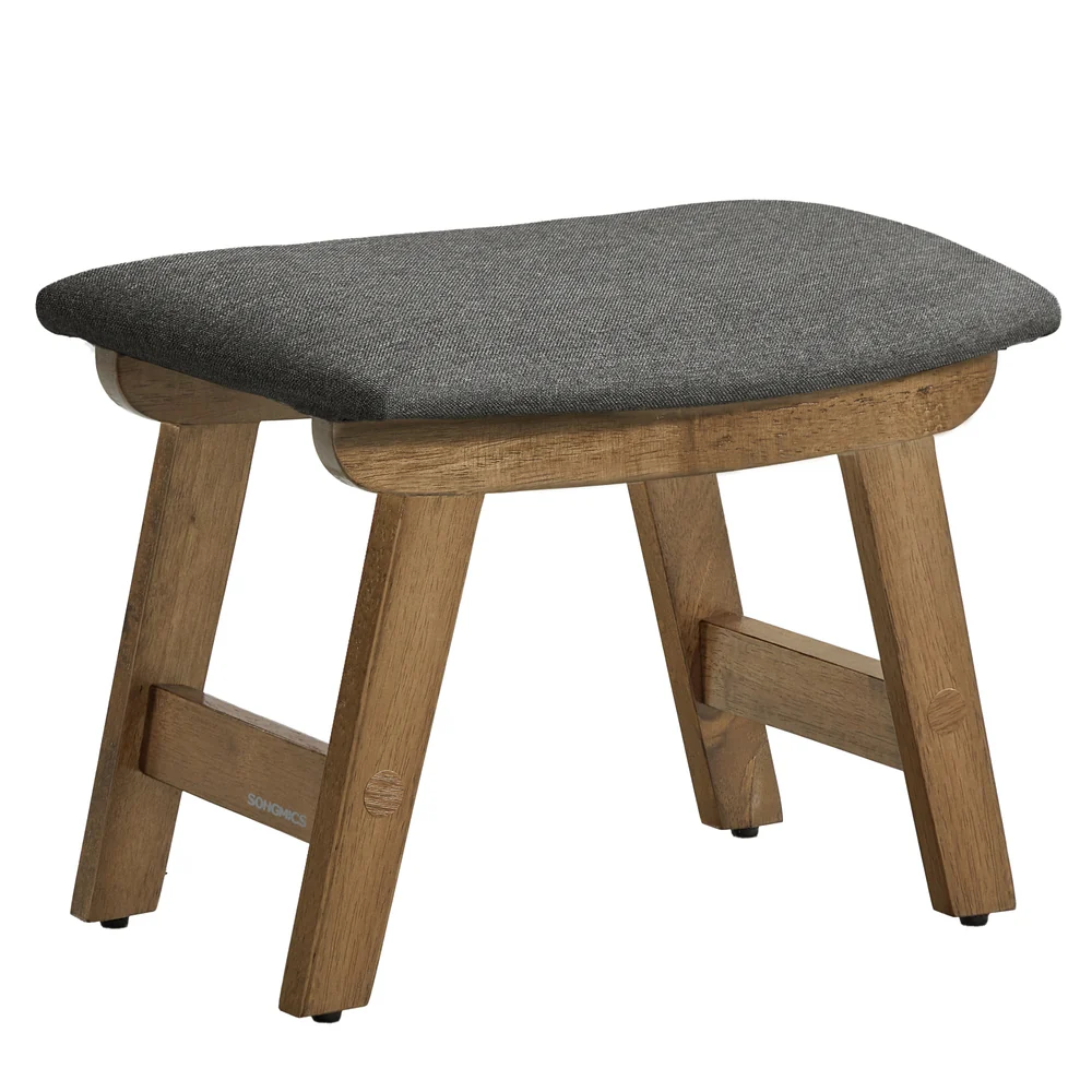 Padded footstool with removable cover for living room