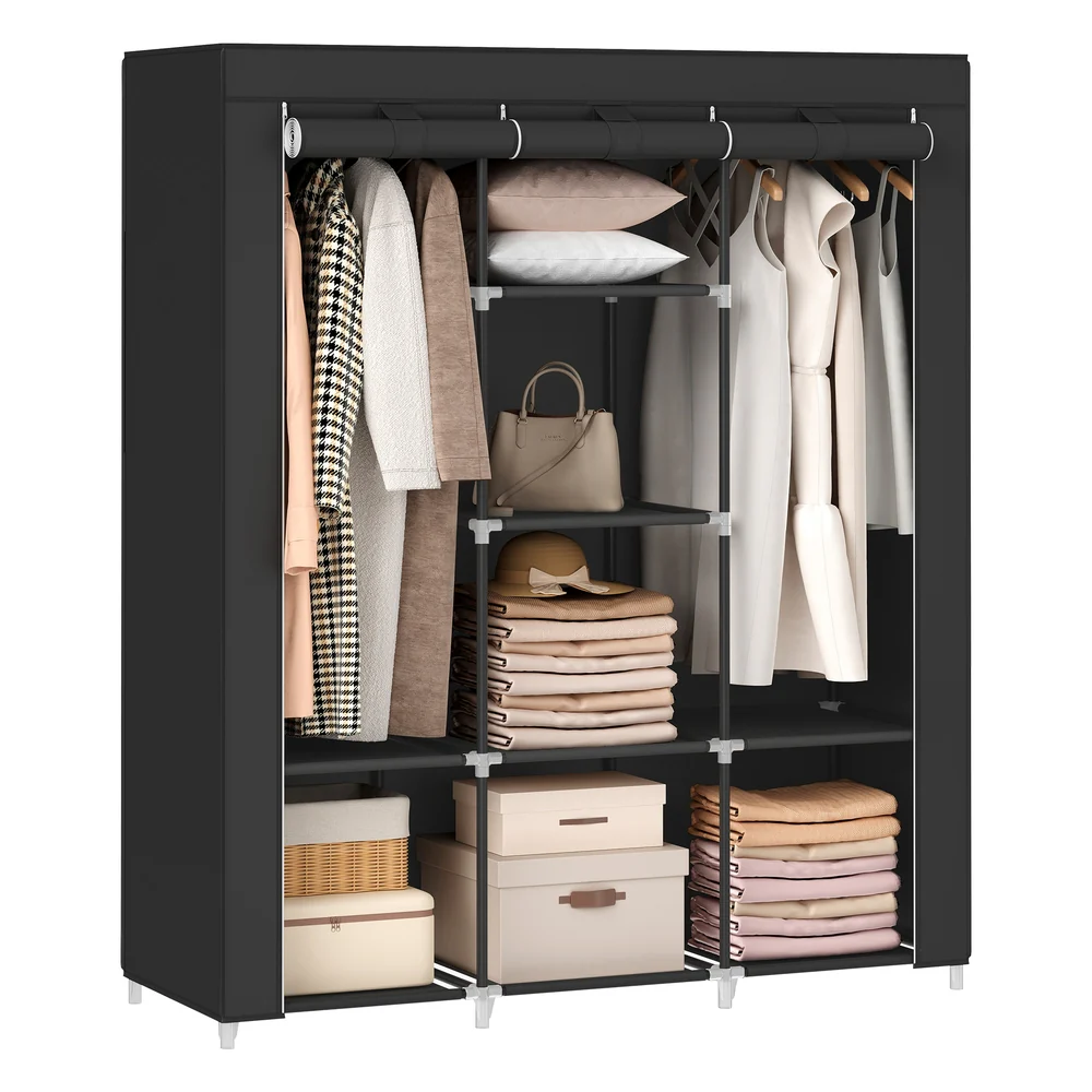 51.2 Inch Large Capacity Wardrobe Closet Organizer with Fabric Cover