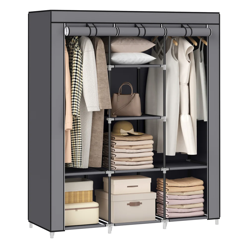 51.2 Inch Large Capacity Wardrobe Closet Organizer with Fabric Cover - Image 2