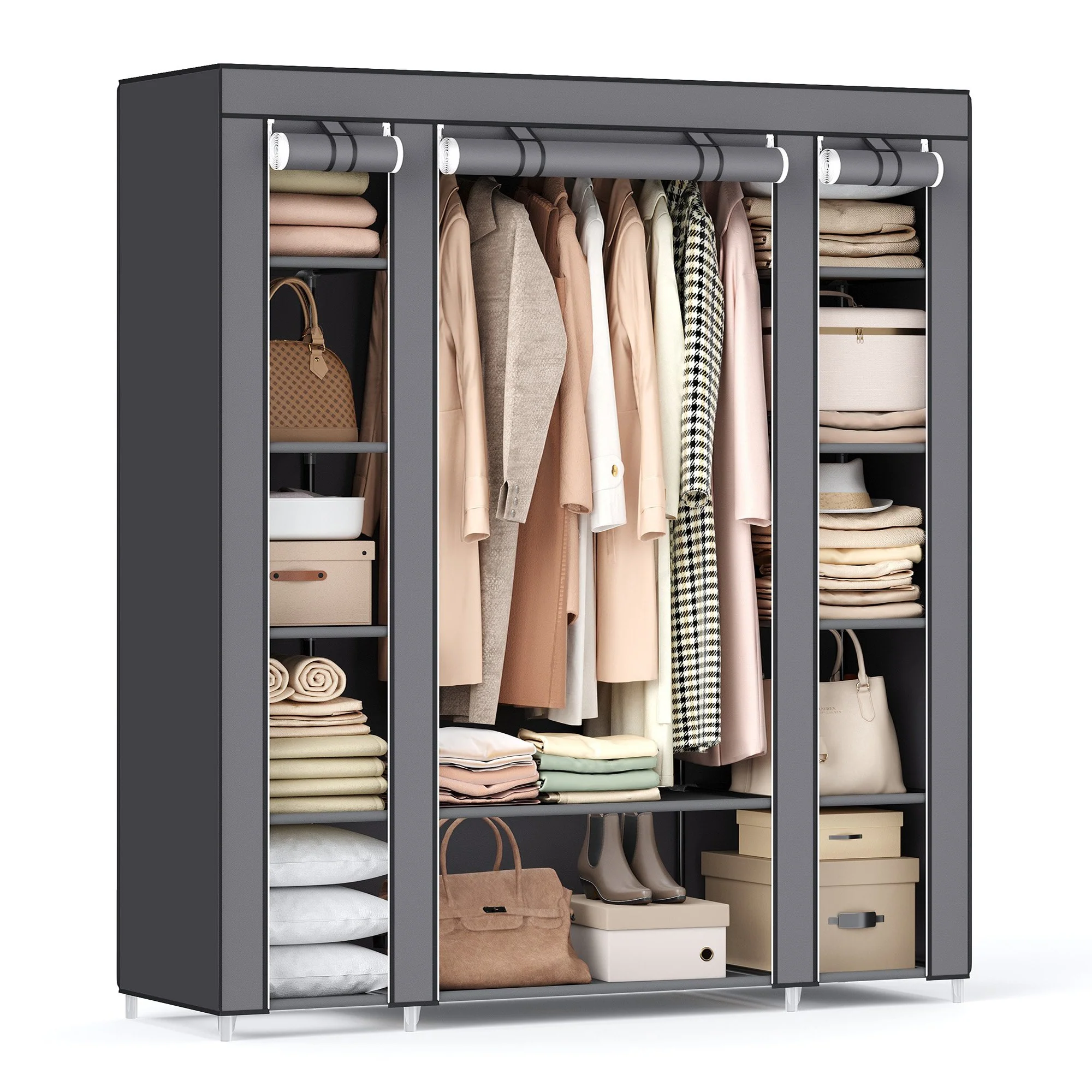 Closet Wardrobe with Non-Woven Fabric Cover