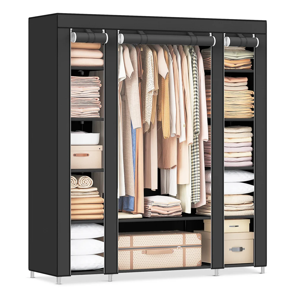 Closet Wardrobe with Non-Woven Fabric Cover - Image 2