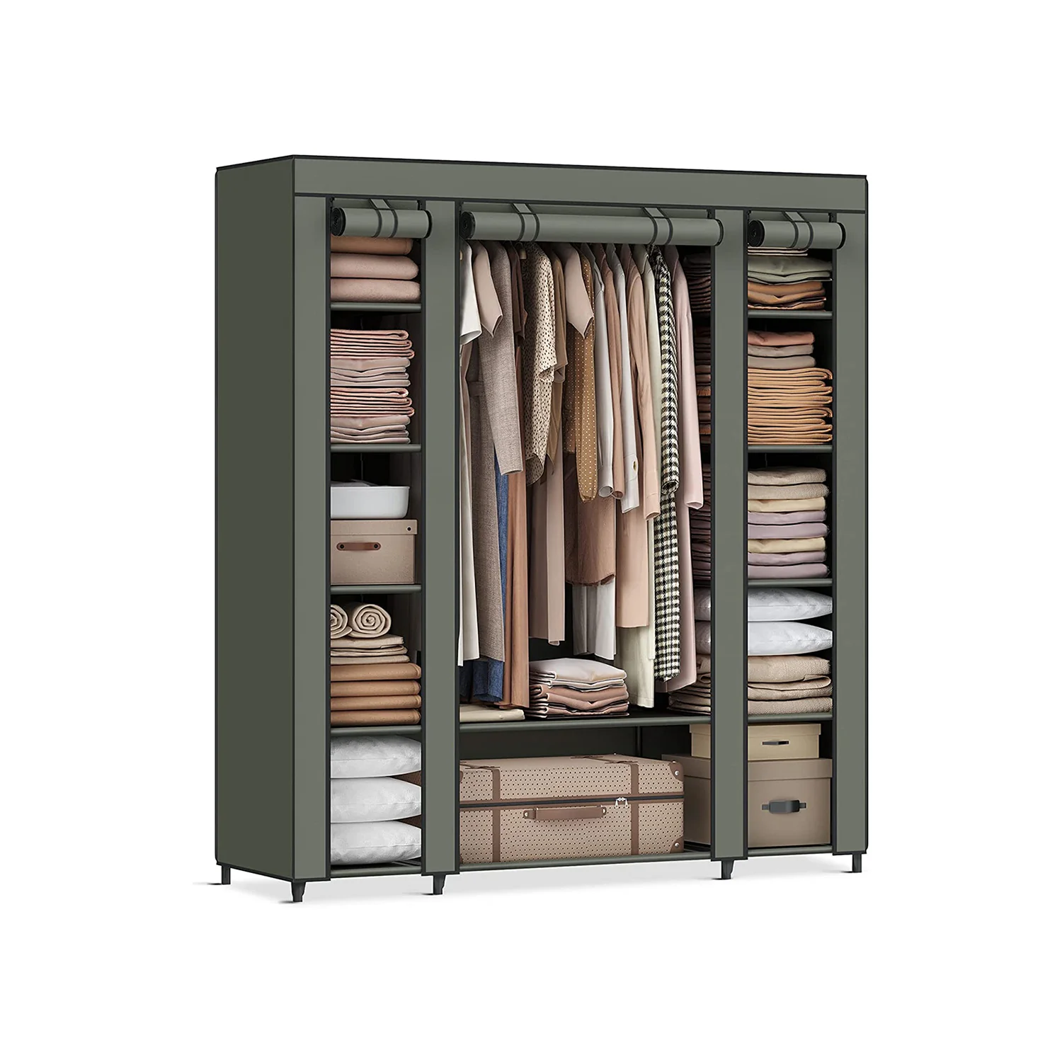 Closet Wardrobe with Non-Woven Fabric Cover - Image 5