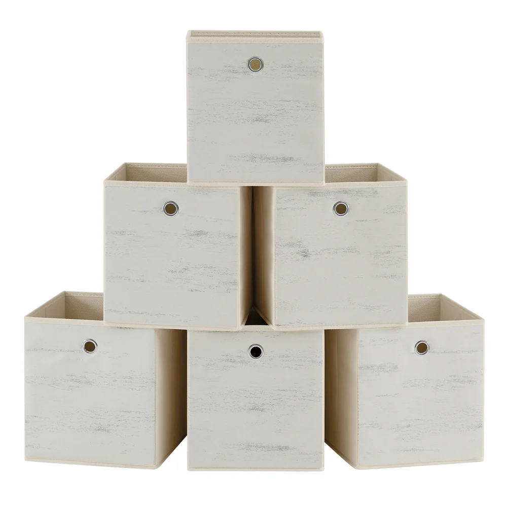 Set of 6 Storage Foldable Cubes, Oxford Fabric - Image 3