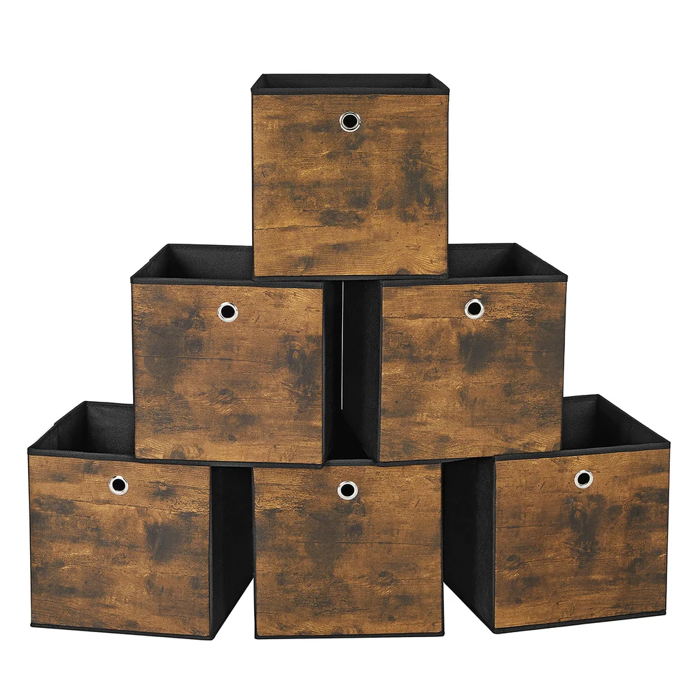Set of 6 Storage Foldable Cubes, Oxford Fabric - Image 5