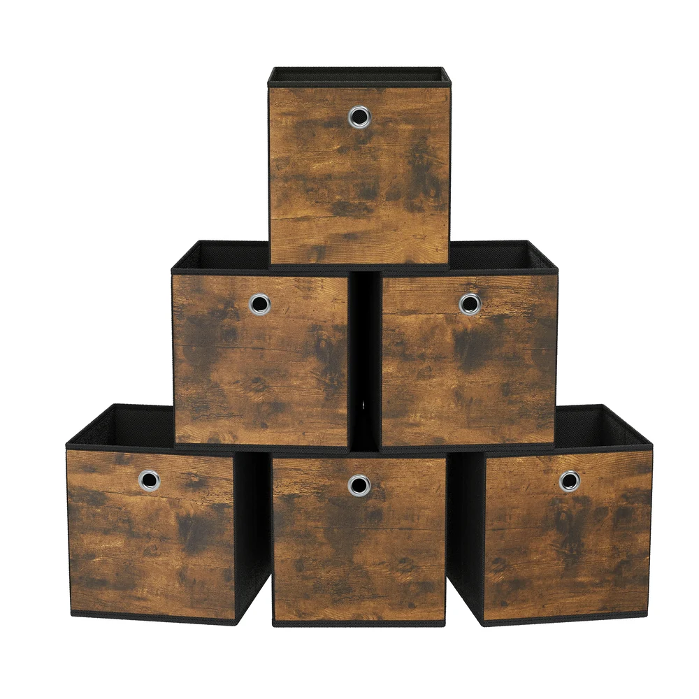 Set of 6 Storage Foldable Cubes, Oxford Fabric - Image 8