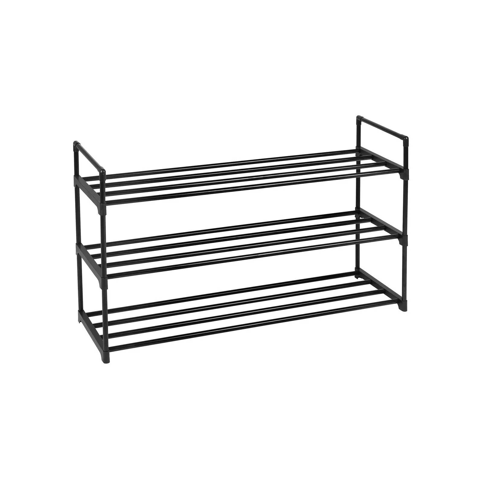 Shoe Rack, 3-Tier Shoe Storage Organizer, Metal Shoe Shelf