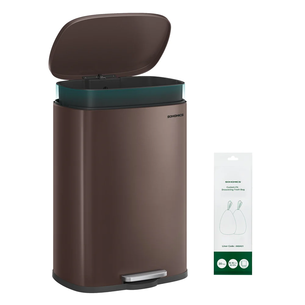 Soft close stainless steel trash can for kitchen - Image 2