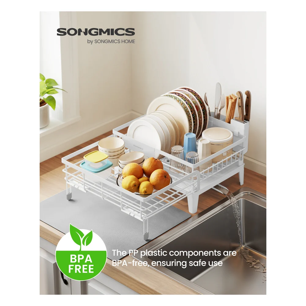 Dish Kitchen Dish Rack with Drainboard - Image 2