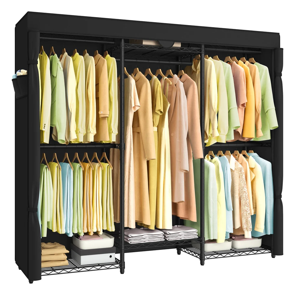 SONGMICS Heavy-Duty Clothes Rack, Garment Rack, Portable Closet