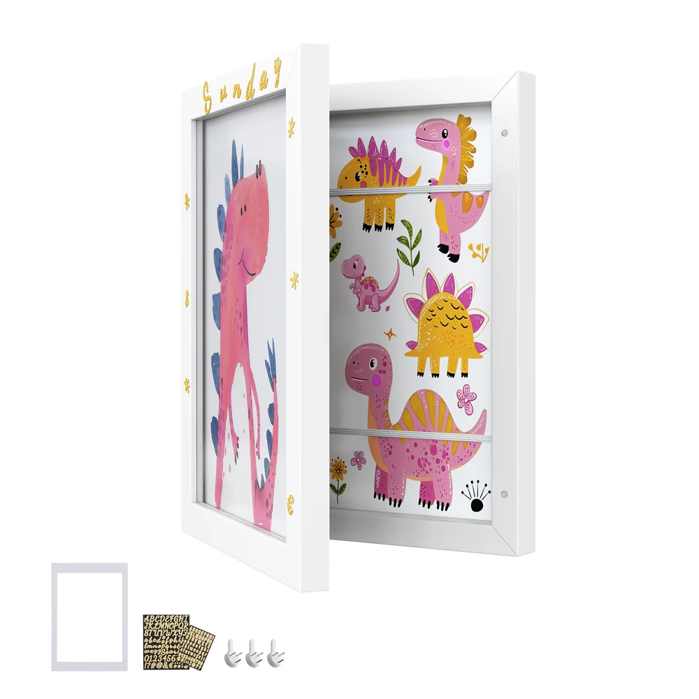 SONGMICS Kids Artwork Frame Changeable, A4, 8.5x11 Art Picture Frame Display for Room Decor - Image 2