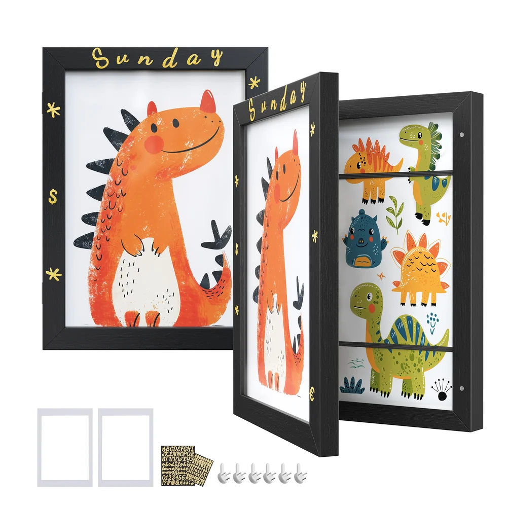 SONGMICS Kids Artwork Frame Changeable, A4, 8.5x11 Art Picture Frame Display for Room Decor - Image 3