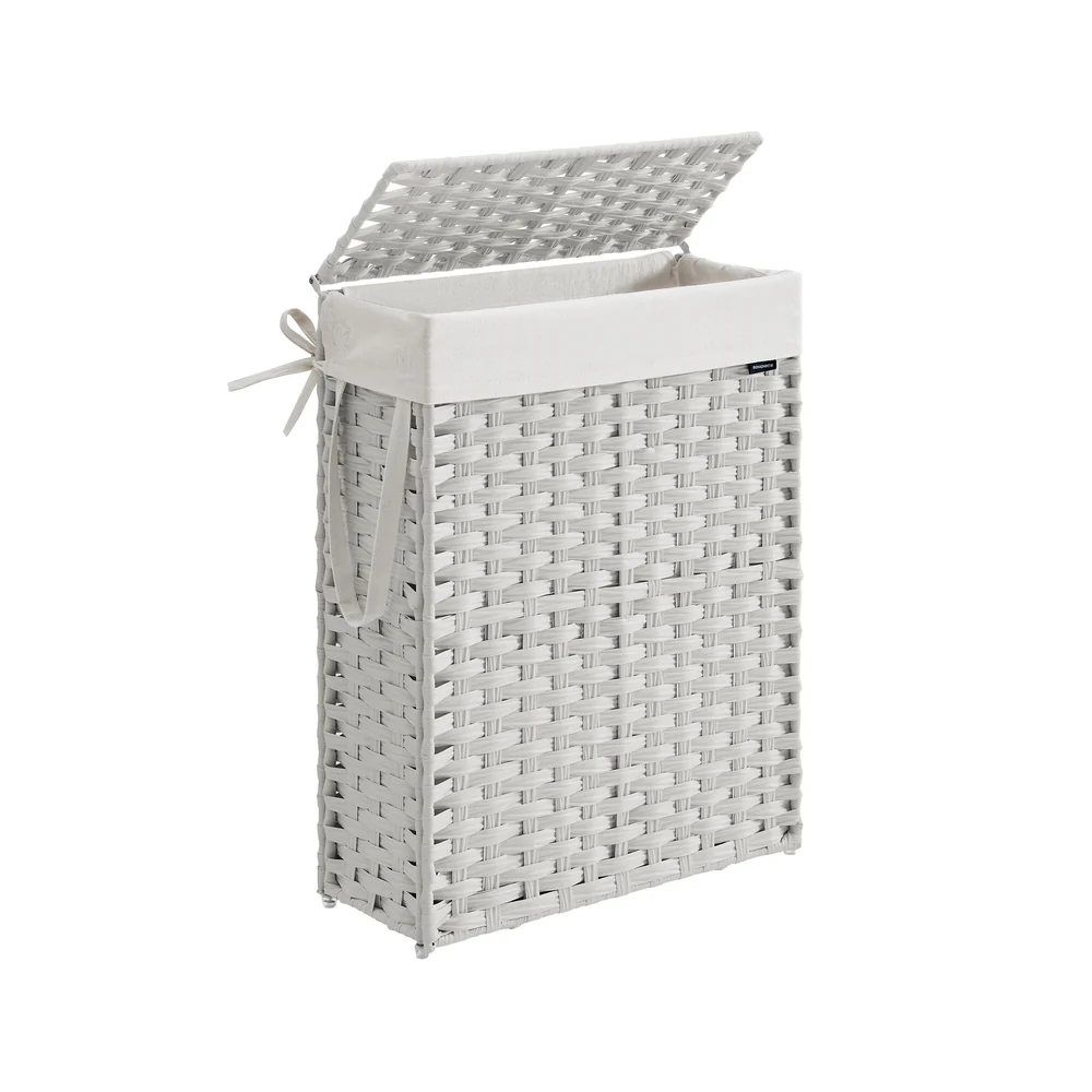 Slim Laundry Hamper with Lid and Handles - Image 3