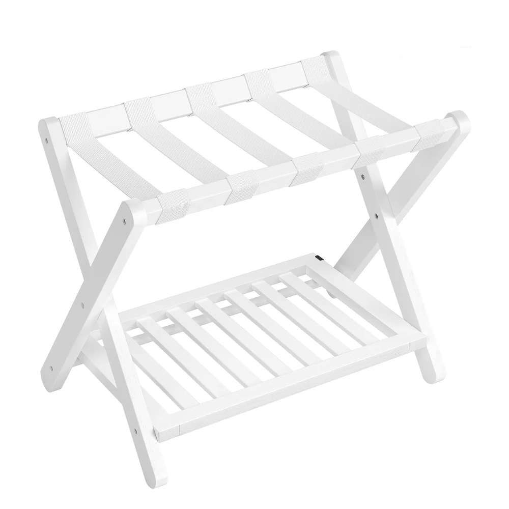 SONGMICS Solid Wood Luggage Rack, No Assembly Required, Foldable Suitcase Stand - Image 2