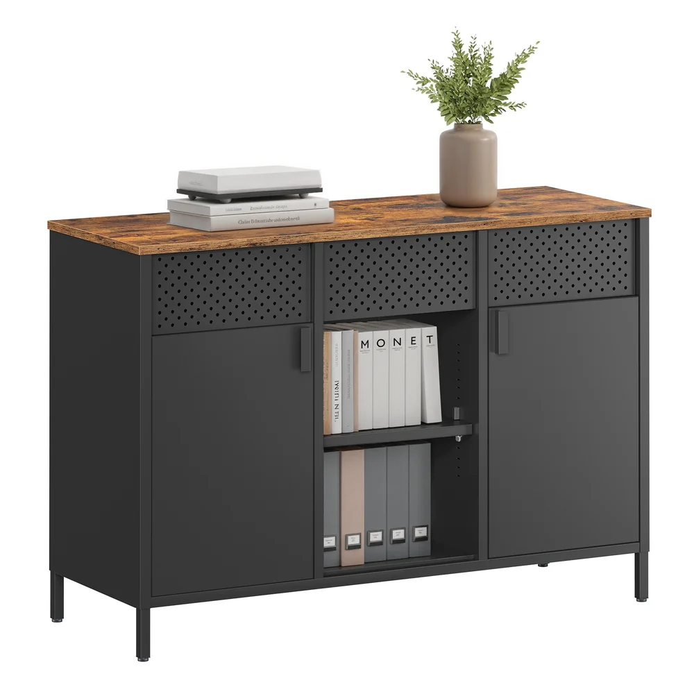 Bravon Collection - Metal Cabinet with 2 Doors