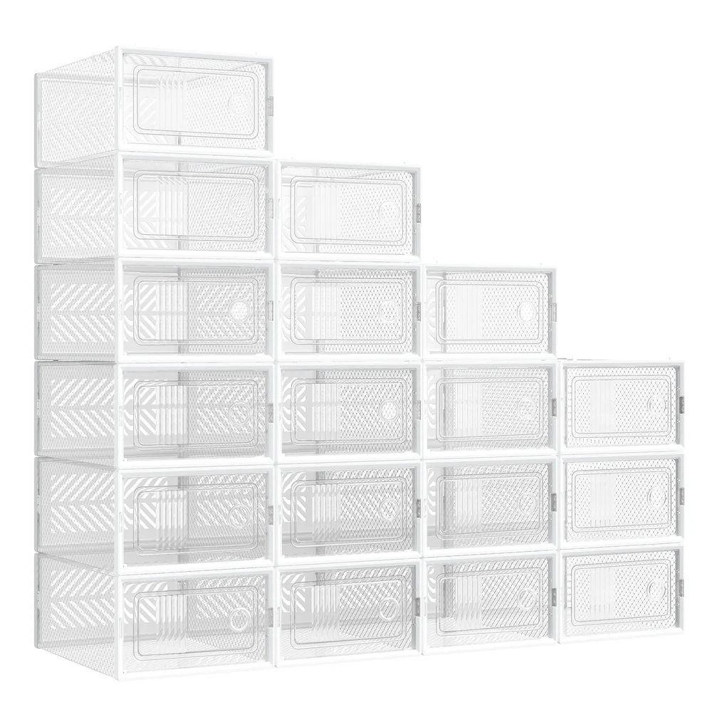 Stackable foldable shoe storage boxes for sneakers - Image 2