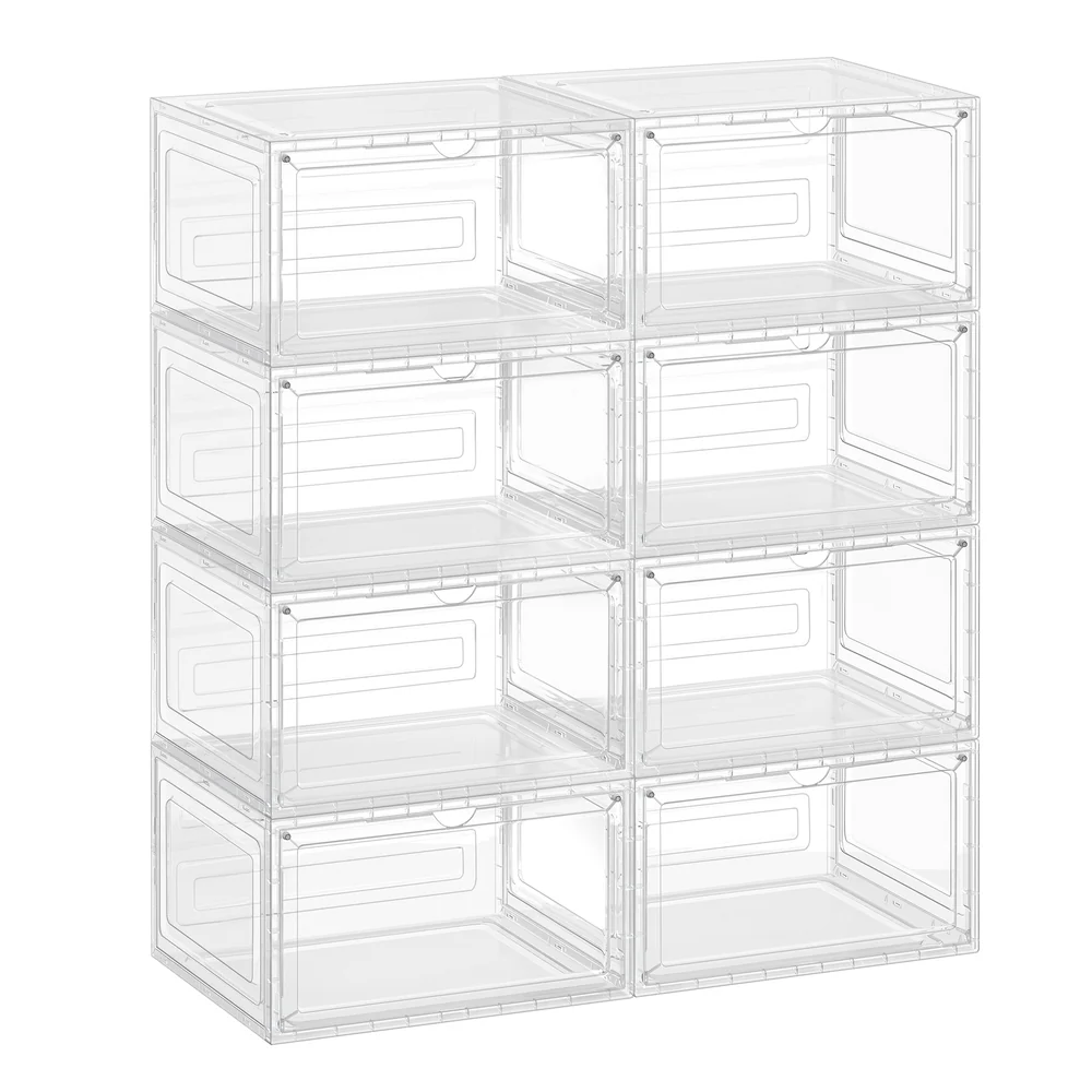 Stackable Shoe Storage Boxes with Clear Front Opening - Image 2