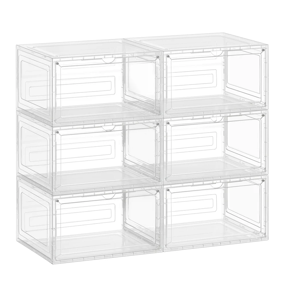 Stackable Shoe Storage Boxes with Clear Front Opening - Image 3