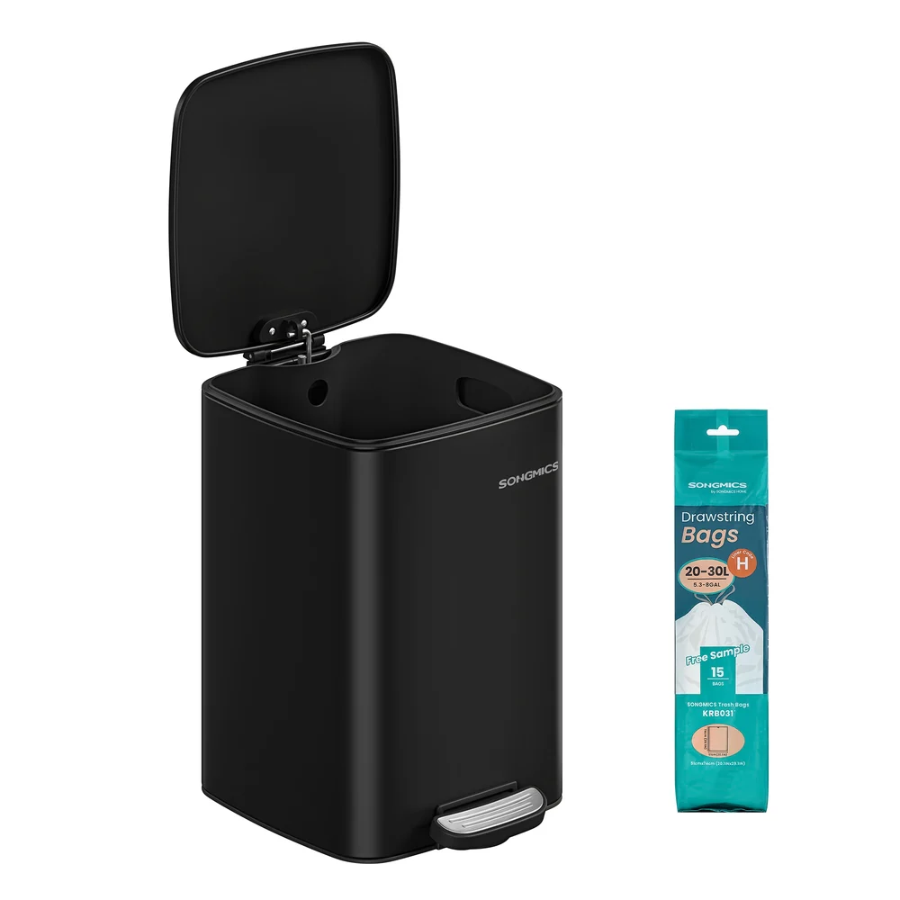 Stainless Trash Can 5.2-Gallon (20 L) with Inner Bucket