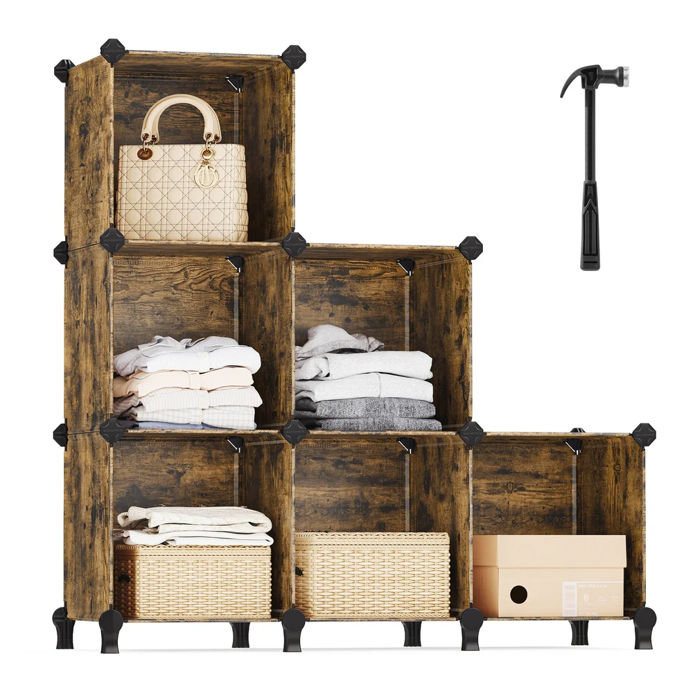 Storage Cube Organizer with 6 Cubes - Image 4