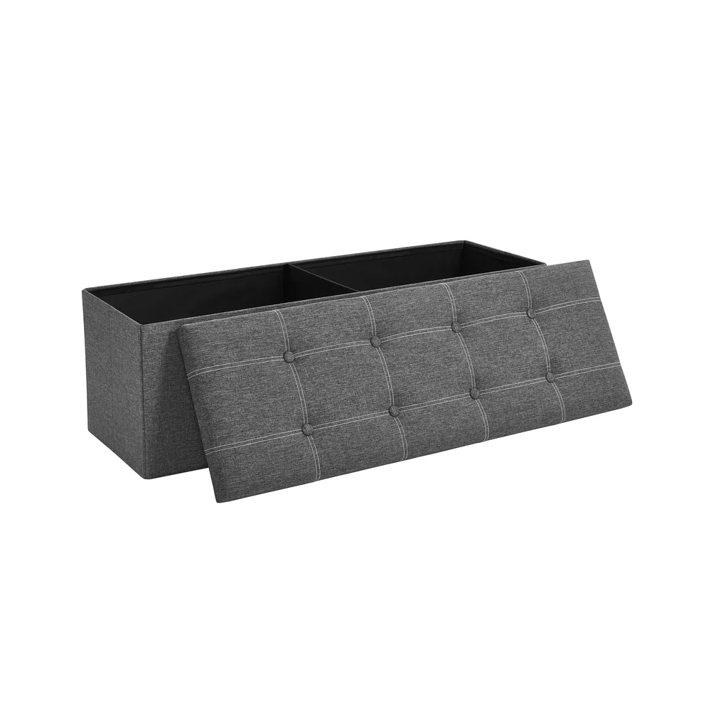 MAZIE Collection - Storage Ottoman Bench with Breathable Linen-Look Fabric - Image 4