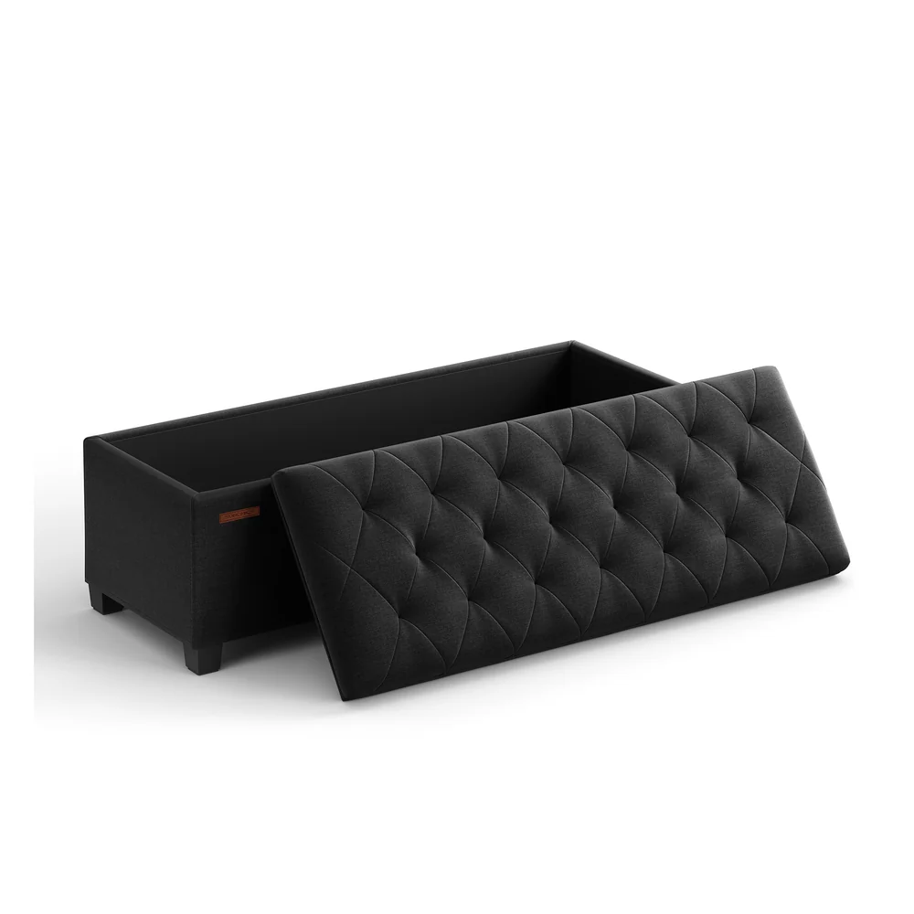 Storage Ottoman Bench, Linen-Look Fabric - Image 6