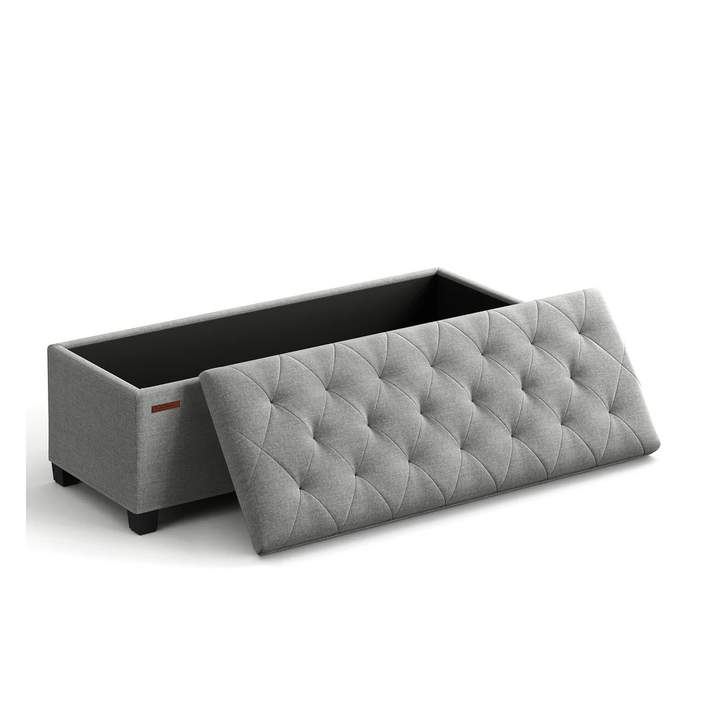 Storage Ottoman Bench, Linen-Look Fabric - Image 7