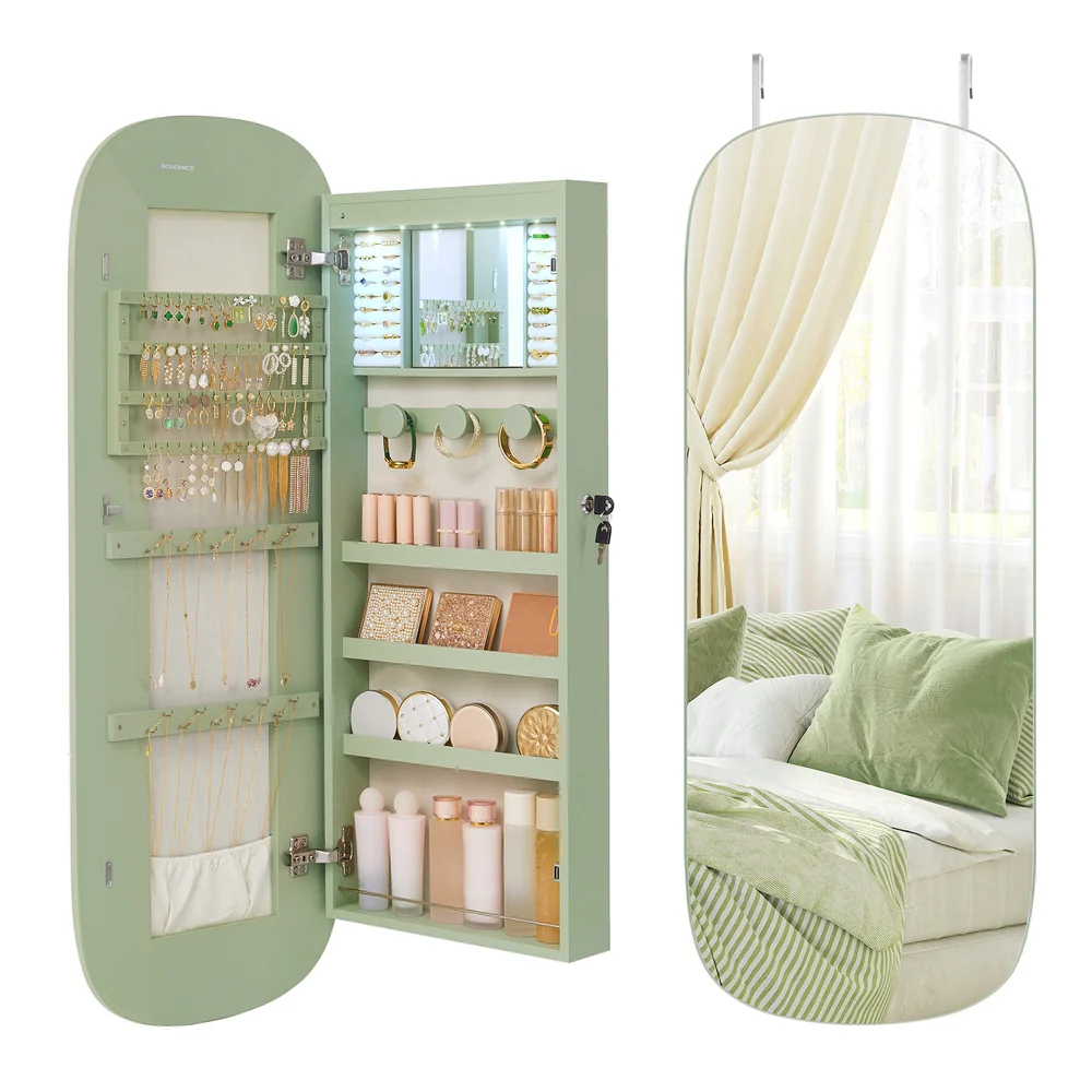 Wall Mounted Jewelry Organizer with Mirror - Image 3