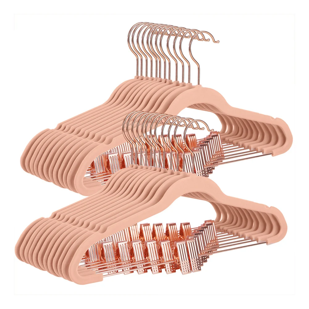 24-Pack Velvet Pants Hangers with Movable Clips - Image 2