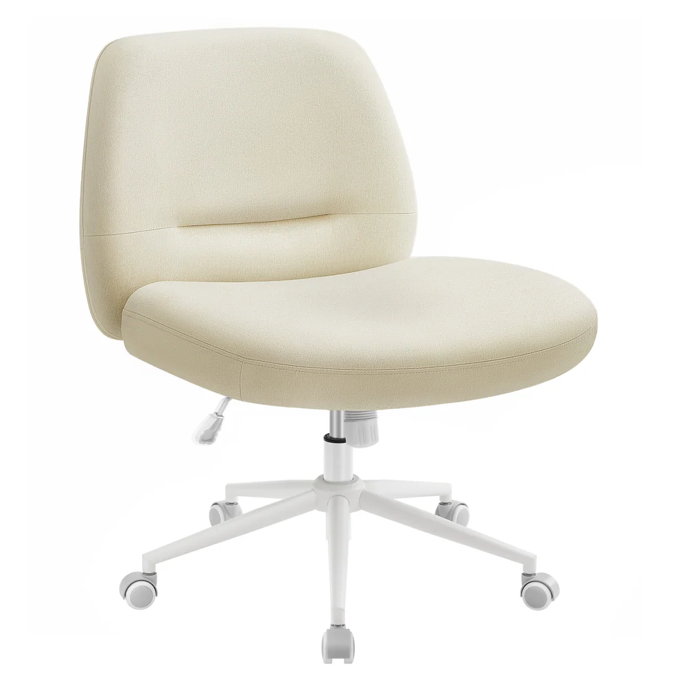 Criss Cross Chair with Wheels, Armless Office Chair - Image 2