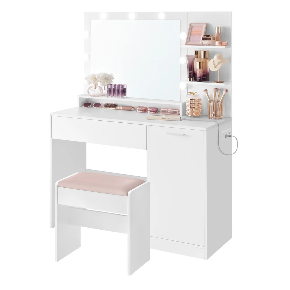 Kailyn Collection - Vanity Desk with Mirror and Lights - Image 4