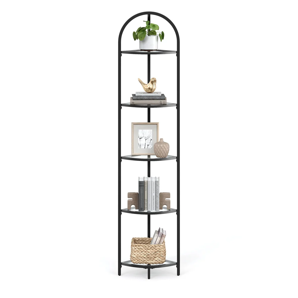 Baris Collection - 5 Tier Corner Bookshelf - Image 2