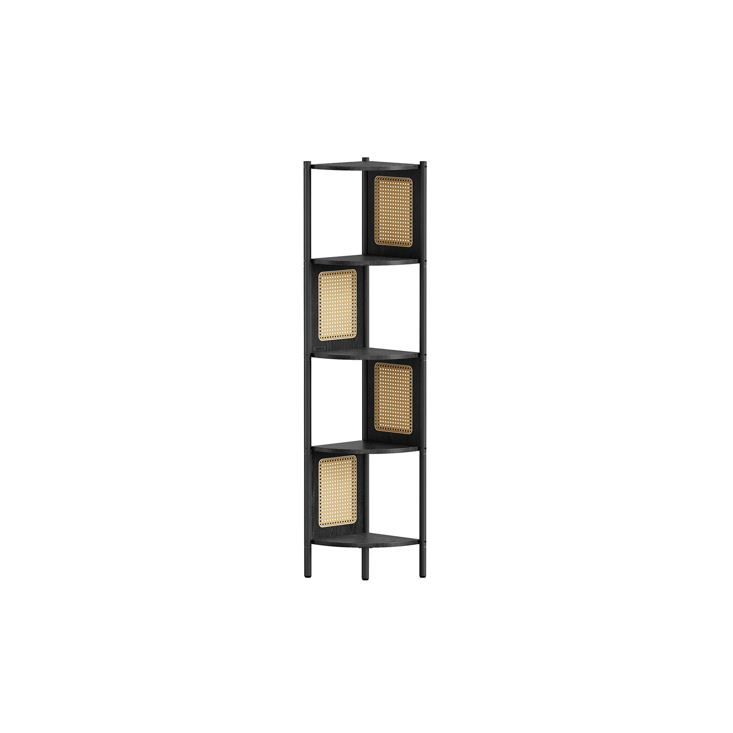 5-Tier Corner Shelf Stand with Polyrattan Sides - Image 2